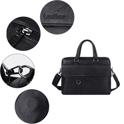 Image of CAVALO - Be Unique Leather Men's Laptop Bag Retro Messsenger Bag Men's Handbag Crossbody Bag Personality Briefcase (upto 14 inch) | Premium PU Leather