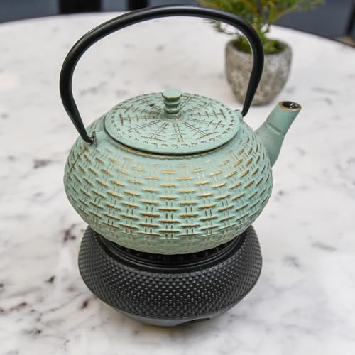 Elegant Black Oriental Cast Iron Teapot Heater for Perfect Infusions - Image 2