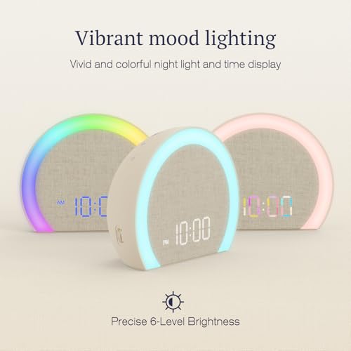 ANJANK Extra Lauter Wecker mit Kabelloser Vibration,Lichtwecker & Vibrationswecker für Tiefschläfer,Jugendliche,9-Farben Nachtlicht,Doppelalarm,8 Wecktönen,0-100% Dimmer,Digital Alarm clock für Kinder
