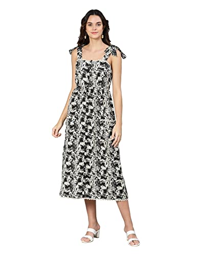 Image of oxolloxo Truffle Orange Printed Women Long Dress