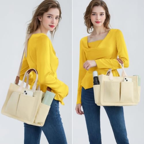 Canvas Tote Bag for Women,Womens Purse Handbags Totes Bags Crossbody Work Laptop Book Bag for Travel Nurse College Gift2