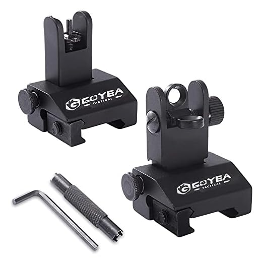 Goyea Tactical Flip Up Backup Sights Rapid Transition Backup Front and Rear Iron Sight