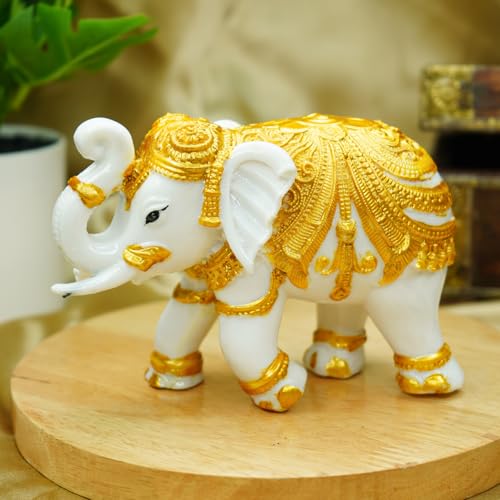 Image of Ekhasa Elephant Show Pieces for Home Decor Living Room Decorative Items | Showpieces Gift Items for Decoration | Center Table Tv Unit Showcase Shelf Office Desk Interior Artifacts Vasthu Statue