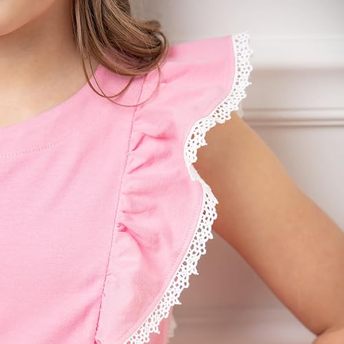 Hope & Henry Girls' Long Sleeve Ruffle Pinafore Dress with Bow4