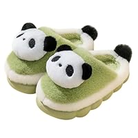 Girls Boys Winter Slippers Panda Slippers Toddler Home Slippers Warm Plush Cute Animal Slippers Indoor Shoes for Kid 13/13.5 UK Child,Green