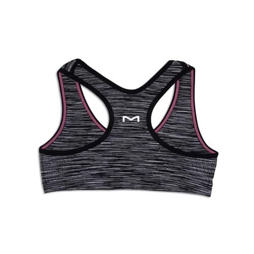 Maidenform Girl Big Girls Seamfree Sport Bra, Black/White Space Dye, Medium - Thumbnail 3