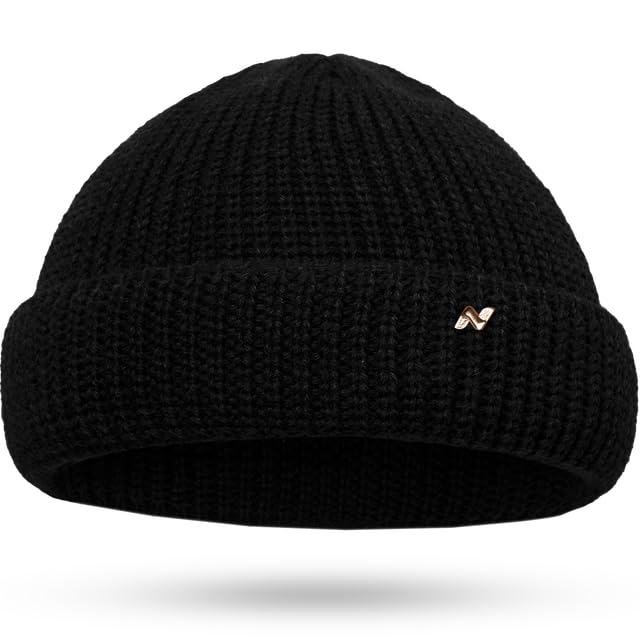 NYTTED® Kurze Fisherman Beanie Herren & Damen I Made in Germany - Seemannsmütze aus 100% feinster Schurwolle I Fischermütze Herren & Damen I Docker Mütze