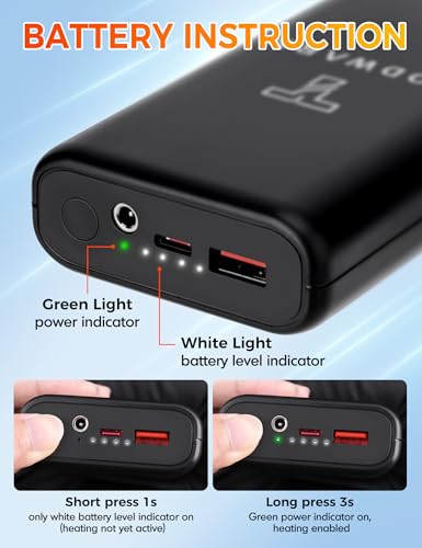 TODWARM Beheizbare Weste Damen Fleece mit Powerbank, 15 Heizzonen Heizweste Damen Fleece Leicht Wärmeweste für Camping Wandern Jagen Trekking Angeln Outdoor Aktivitäten Beheizte Weste Schwarze S