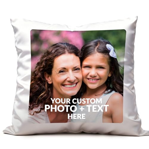 ArtPix 3D Personalized Photo Pillow Cover - Custom Face Cushion Case with Picture Print, Customized Gifts for Mom, Women, Wife, Grandma, Daughter, Friends, Square Throw Pillow