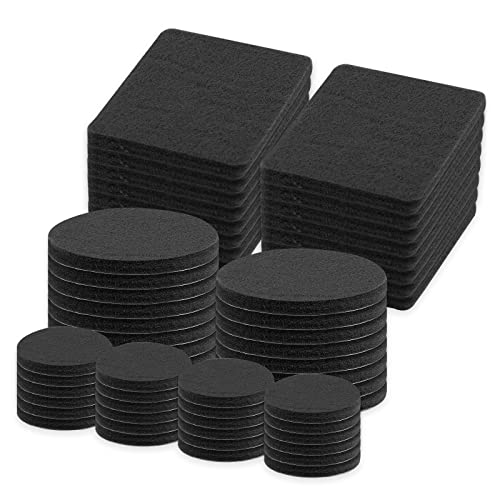 Abeillo Furniture Pads 56Pcs Self Adhesive Furniture Felt Pads for Furniture Feet, Anti Scratch Floor Protectors for Furniture Feet Chair Legs, Protect Your Wood Floor, Tiled Floor (Black)