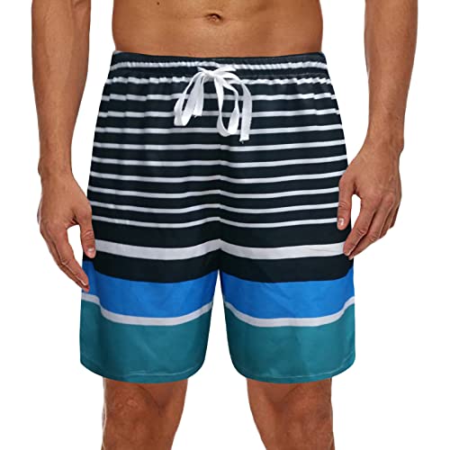Men Swim Trunks Drawstring Elastic Waist Beach Shorts Swimwear Bathing Suits Breathable Fit Swimming Shorts