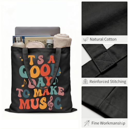 Bolso tote con notas musicales divertido para mujer miniatura 5