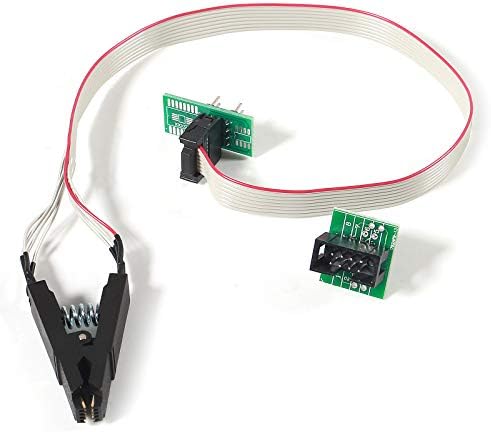 Dealikee SOIC8 SOP8 Test Clip EEPROM Flash BIOS USB +1.8V Adapter + Soic8 Adapter Programmer Module Kit Set for EEPROM 93CXX / 25CXX / 24CXX + CH341A 24 25 Series