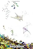 Notebook: Ocean Bottom With Fishes Manta Rays And Seahorse Mari , Journal for Writing, College Ruled Size 6