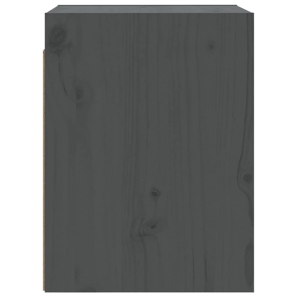 Massivholz Kiefer Wandschränke 2 STK. Grau 30x30x40 cm, Hängeschrank als TV-Schrank nutzbar, dekorativer Schwebeschrank für Bücher und Ornamente, pflegeleicht mit feuchtem Tuch