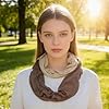 Infinity Scarf – 180 x 25 x 2 cm Two-Tone Contrast Neck Warmer | Buckle Scarf with Zip Pocket, Soft and Comfortable Accessory for Women and Men for Daily Travel, Skiing, Skiing,, Khaki Brown, Se #1