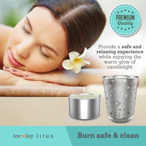 Lovley Lites Soy Tealight Candles Unscented - 36 Premium Long Burning Tea Light Candles White, 1 Inch Tall Non Scented Candles Set #TOP1
