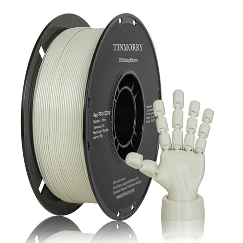 Image of TINMORRY PETG Filament 1.75, Rapid PETG-Eco 3D Printer Filament, Compatible with Most FDM 3D Printers, 1 KG 1 Spool, Meeple White