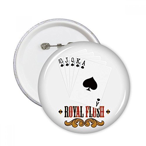 Badge bouton rond XXL Royal Flush 10 de pique pour personnaliser une veste