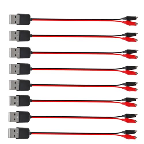 Image of 8PCS USB to Alligator Clip Adapter Cable Male USB to Alligator Clip Probe USB Cables with Alligator Clip for Circuit Test(Male)