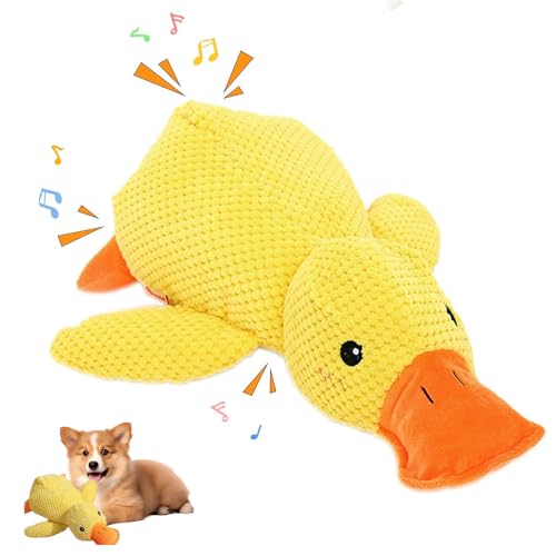 The Mellow Ducks Calming Pillow, Mellow Dog Calming Duck, 2025 New Yellow Duck Dog Toy, Dogs Ducks Toy with Quacking Sound for Indoor Dogs