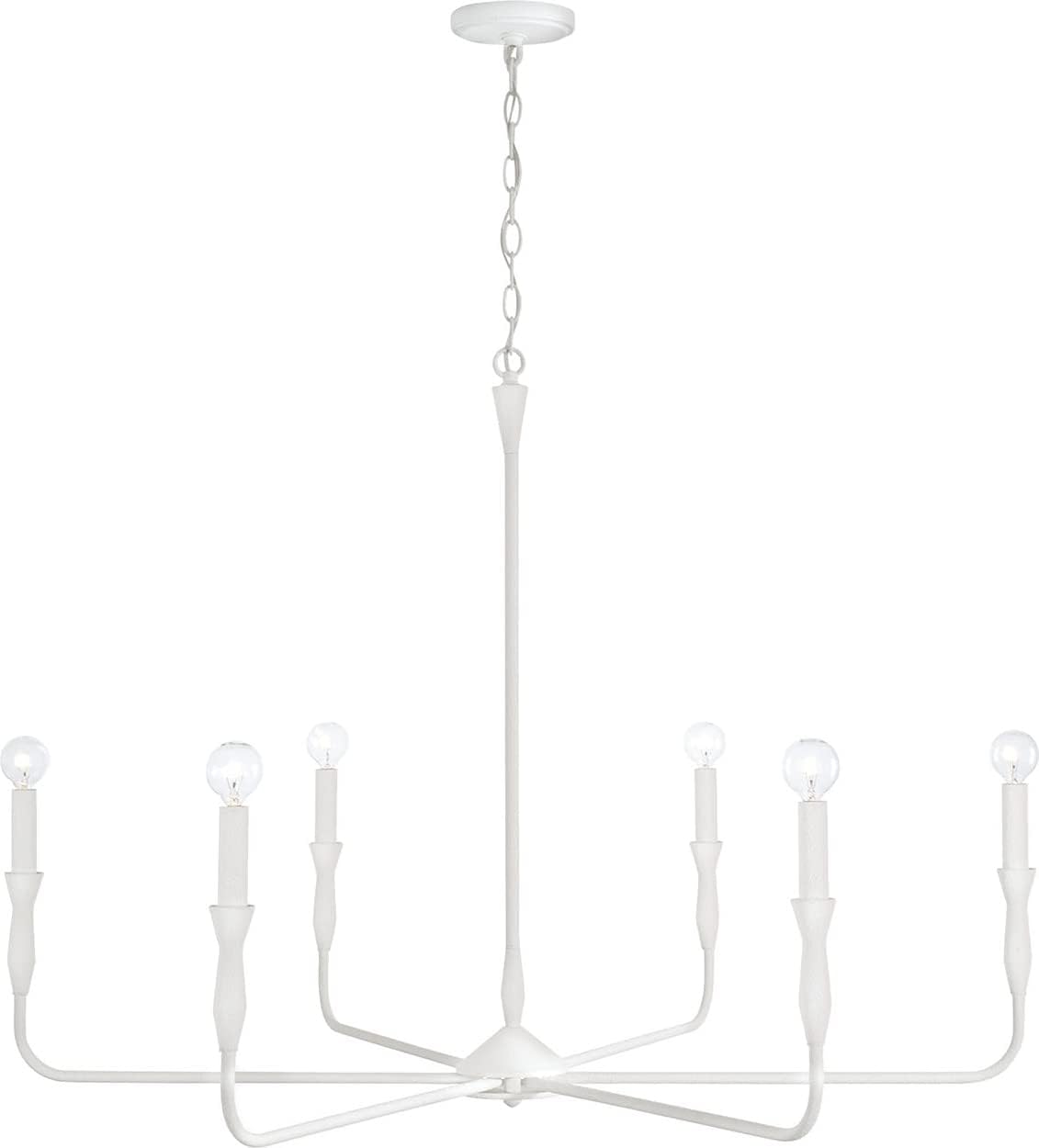 Capital Lighting 450362XW Paloma Modern Industrial Chandelier, 6-Light 360 Total Watts, 31" H x 41" W, Textured White