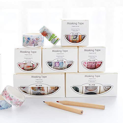 3pcs decorativo conjunto de fita de papel de mascaramento para scrapbooking diy decoração dom embala