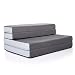 LUCID 4 Inch Folding Mattress - Twin Size Dark grey