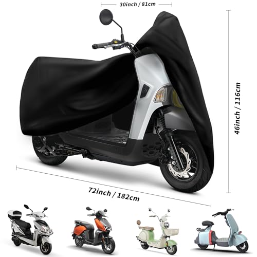 XYZCTEM Scooter Cover,Waterproof Moped Cover, for Vespa Cover Outdoor Protection Against Water, UV, Wind. Black, 72" L by XYZCTEM - Image 4
