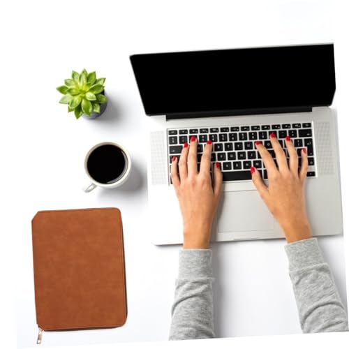 Bloc-notes professionnel A5 sous couverture cuir marron sécurisée