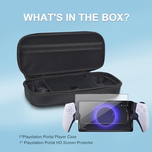 USPECLARE PlayStation Portal Case with Game Disc Storage Layer, Handheld Carrying EVA Bag with 1 pack HD Screen Protector Accessories Kit - Image 6