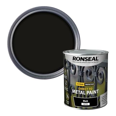 Ronseal Direct to Metal Paint Satin Black 750ml Cover