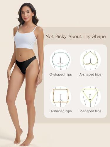 Image of Seamless Camel Toe Thongs for Women Invisible Thong Panty Liners No Show Camel toe G-Strings Workout Underwear