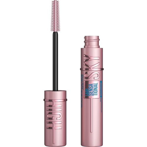 Maybelline New York, Máscara de Pestañas Lash Sensational Sky High Waterproof, Longitud sin Límites y Volumen Redefinido, Resistente al Agua, Negro