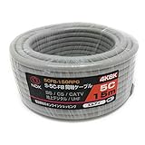 二幸電気工業 S5CFB 同軸ケーブル 15m 薄灰 (2K 4K 8K BS CS CATV 地デジ) アンテナケーブル 両端未加工 (5CFB-150RPG)