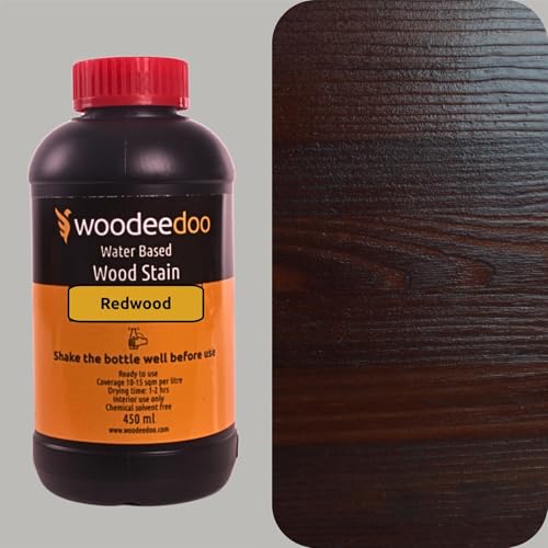 WooDeeDoo Water Based Wood Stain | Wood Dye | Ready to Use | Environmentally Friendly | Solvent Free | Odour Free | 200 ml | Redwood