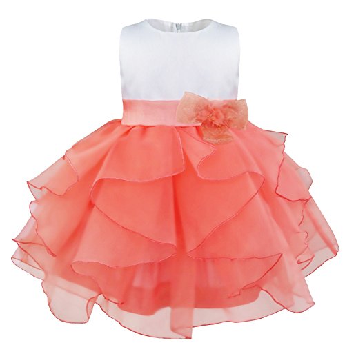 Chictry Infant Baby Girls Princess Christening Organza Dress Birthday Wedding Pageant Party Gowns Watermelon Red 3T #TOP15