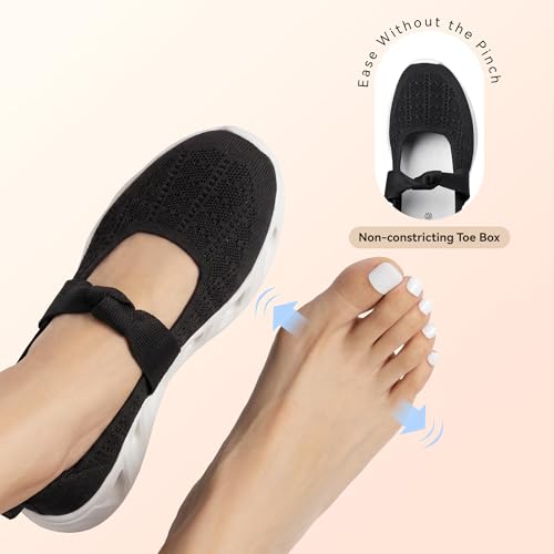 Image of BOSTANTEN Comfortable Mary Jane Sneakers for Women - Lightweight & Breathable, Slip On Casual Shoes 2026, Wide Toe Box, Cushioned Sole for All-Day Walking /Work