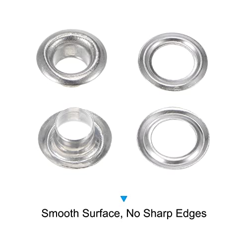 Harfington 100 Set Grommet Eyelets Grommet Tool Kit Silver Tone 5Mm 1/5 Inch Copper Metal Grommet Kit With 3Pcs Installation Tools & Storage Box For Shoes Clothes Leather Diy #TOP3
