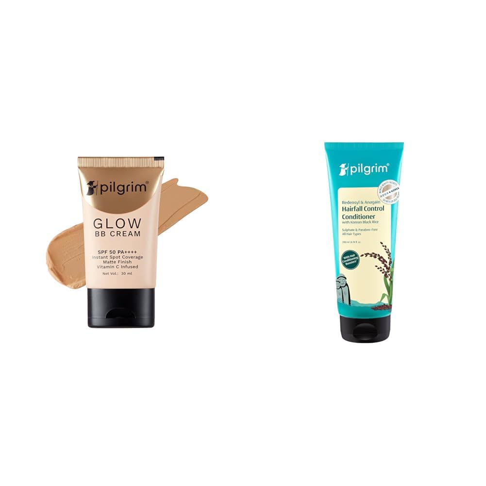 Pilgrim Honey Glow 3-In-1 Natural Bb Cream Medium Coverage For All Skin Types Spf 50 Pa++++ With Niacin & Anti Hairfall Conditioner with Redensyl & Anagain 200ml-picture-45