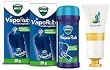 WICK Vapo Rub Erkältungssalbe Stick 2 x 35 g Sparset inkl. hochwertiger Handcreme Marke Faar-Apo – Linderung bei Husten, Schnupfen, Heiserkeit & Verschleimung wirkt bis zu 8 Stunden, für Kinder ab 2