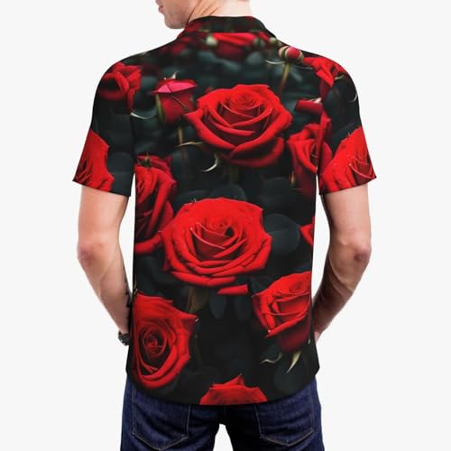 Polo imprimé rose rouge homme de qualité supérieure au tombé impeccable