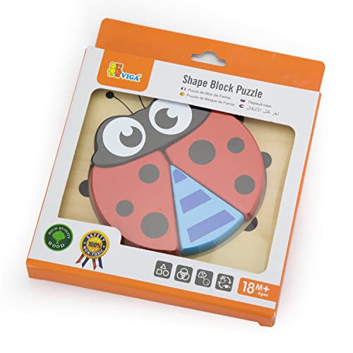 VIGA Toys-Mini Puzzle Ladybug, Colore Labybird