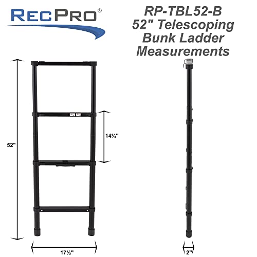 Recpro Rv Telescoping Bunk Bed Ladder | Includes Mounting Brackets | Lightweight Aluminum Collapsible Construction (52") #TOP2
