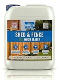 Siramico Coatings Shed & Fence I ECO Resin Technology | Wood Sealer & Protector for Outdoor Wood, Fences, Decking & Garden Structures (Clear, 5 Litres)