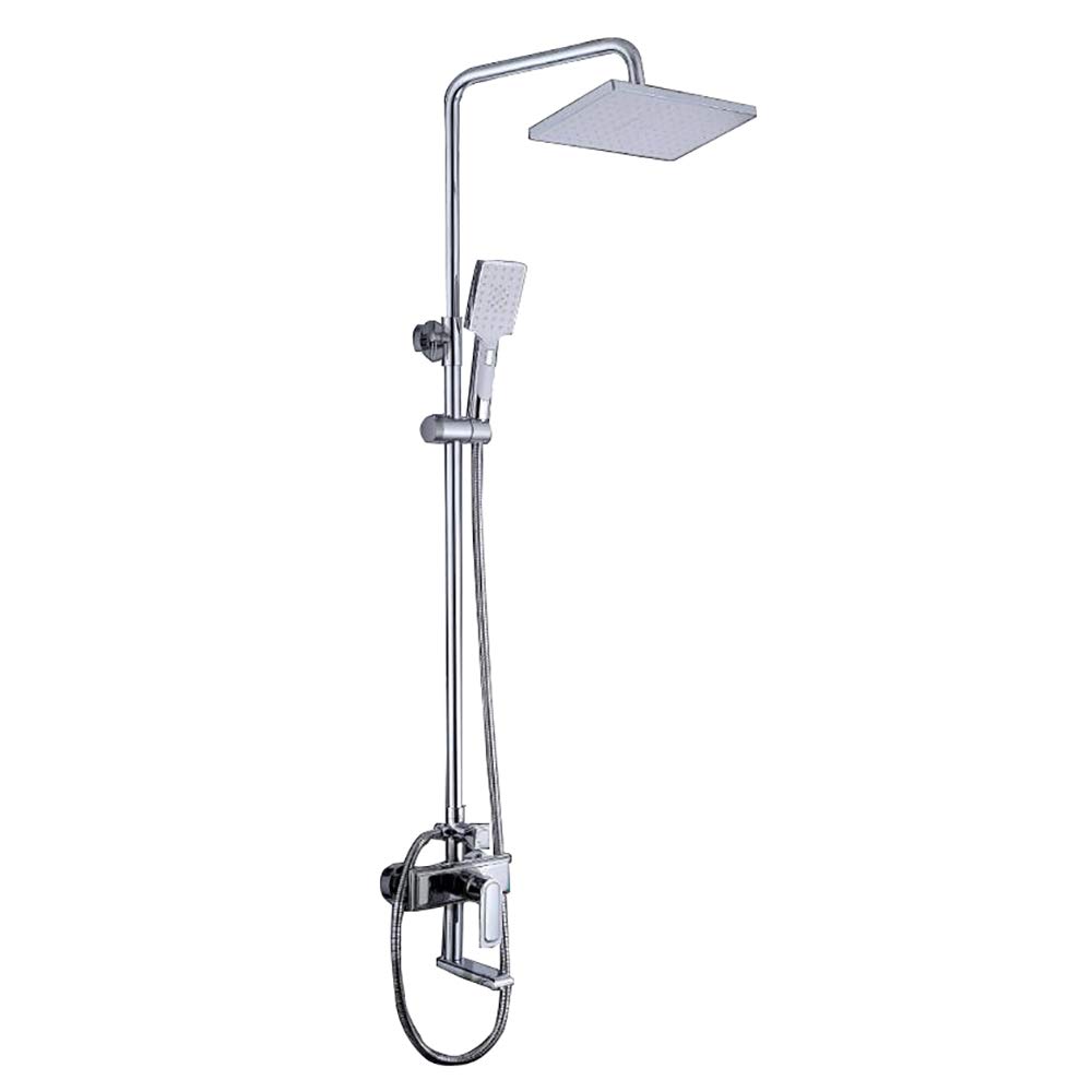 Cqq Shower kit Bathroom Rain Shower Set Wth 8 Inch Top Spray Hand Spray + Mixed Hot And Cold Water Faucets