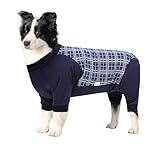 YYDPYZBD Haustierhandtücher Hundewiederherstellungsbodysuit - Langarm -Strampler Nach Der, Wundschutz, Chirurgischer Anzug, Pyjama-blau-XL