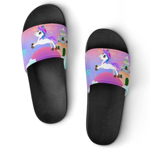 Pantoufles de bain antidérapantes licorne pour éviter les glissades
