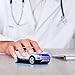 Flyspro Wireless Mouse - Car Shaped Optical Cordless Computer Mouse with USB Receiver for PC Computer/Laptop/Gaming - 1600 DPI - 3 Buttons - White, Changes Color to Pink and Blue