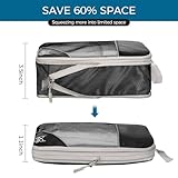 MattTravel Compression Packing Cubes for Suitcases, Travel Luggage Organizer Bags Set - 6 Piece Black, Lightweight Space Saving Airplane Travel Essentials, Gifts for Travelers - Image 3